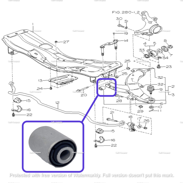 20201-AA000 (H) For Subaru Front Lower Control Arm Bushing