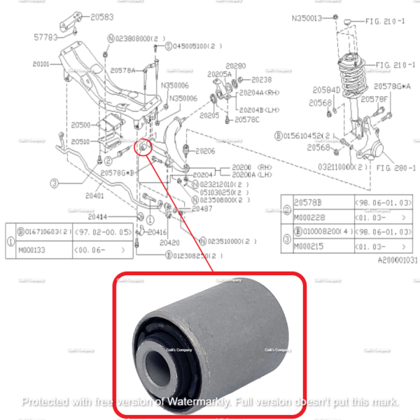 20201-AA000 (H) For Subaru Front Lower Control Arm Bushing - Image 13