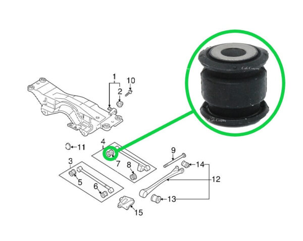 20251-AA061 20251-AA021 For SUBARU Rear Suspension Trailing Control Arm Bushing