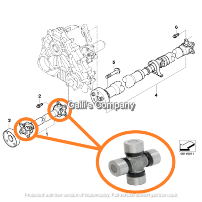 26203401609 For DRIVESHAFT PROP DRIVE SHAFT U-Joint 24X62