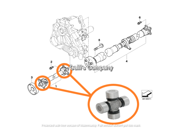 26203401609 For DRIVESHAFT PROP DRIVE SHAFT U-Joint 24X62 - Image 2