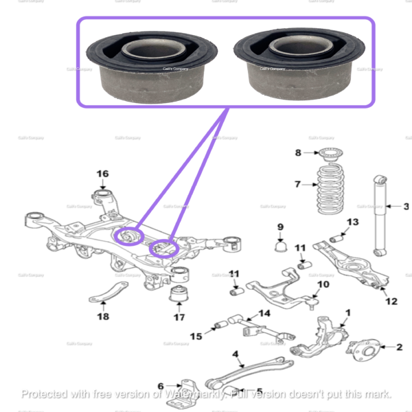 27561-66J01 (N) for For 2pcs Suzuki Grand Vitara Rear Differential Mounting Bushing - Image 9