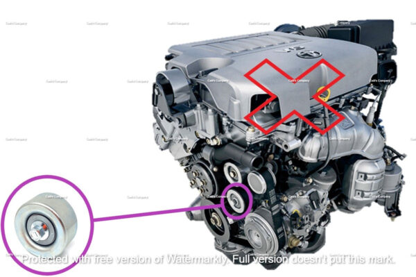 16620-31031 (F) for Idler Pulley Lexus V-Ribbed Belt Serpentine Tensioner Assy - Image 6