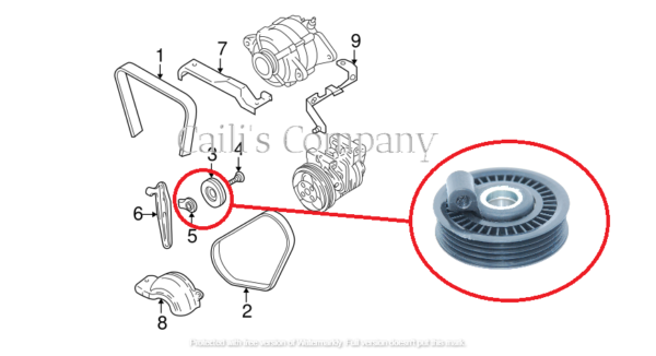 73131-FC000 (A) for Subaru A/C Belt Adjuster Idler Pulley