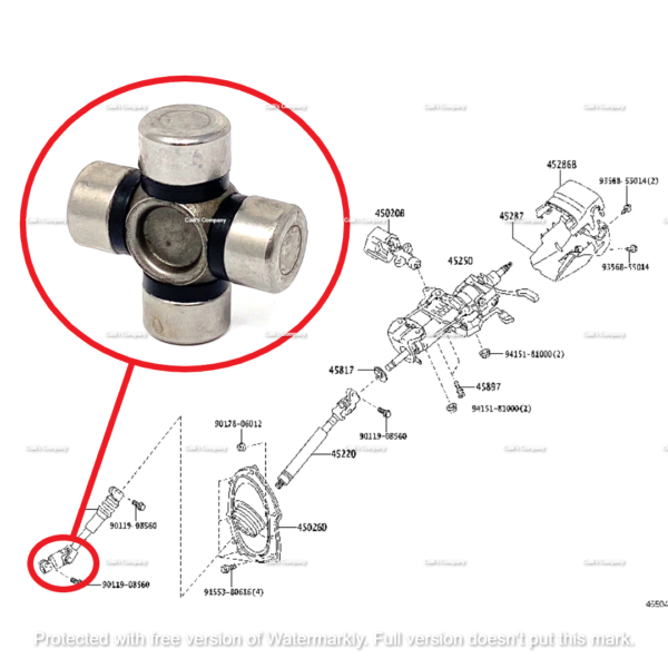 56370-25000 (I) For 16x39mm Steering Shaft Universal Joint - Image 10