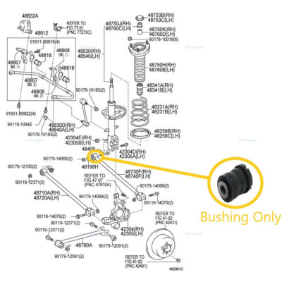 48730-48110 (F) For Lexus Toyota Rear Control Arm Bushing