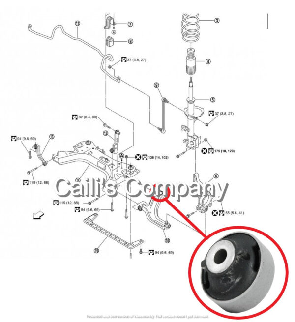 54500-AX000 2006-2012 NISSAN VERSA C11X Front Lower Control Arm Bushing - Image 4