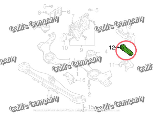 95537510113 For 2002-2010 Porsche Cayenne V8 TURBO Engine Torque Damper Mount - Image 2
