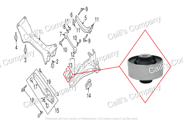 MR519127 (E) For 2pcs 2002-2006 MITSUBISHI OUTLANDER CU# Rear Trailing Arm Bushing - Image 12
