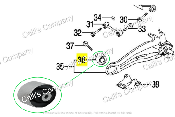 MR519127 (E) For 2pcs 2002-2006 MITSUBISHI OUTLANDER CU# Rear Trailing Arm Bushing - Image 13