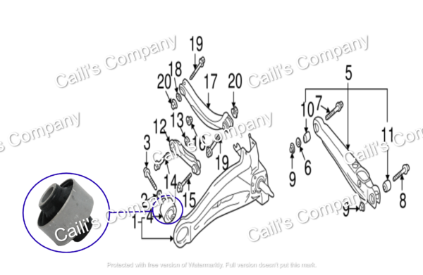MR519127 (E) For 2pcs 2002-2006 MITSUBISHI OUTLANDER CU# Rear Trailing Arm Bushing - Image 14