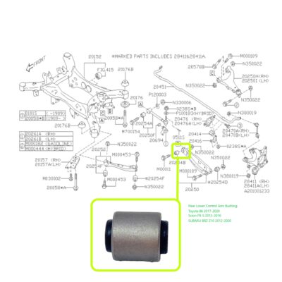 20254-AE020 (P) For Subaru Rear Knuckle / Track Control Rod Arm Bushing