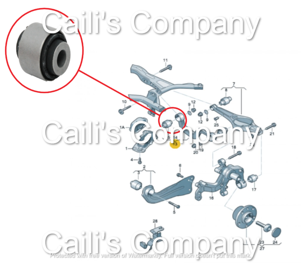 1K0505323H For Audi VW SEAT Arm Inner Bushing - Rear Upper Track Control Arm - Image 8