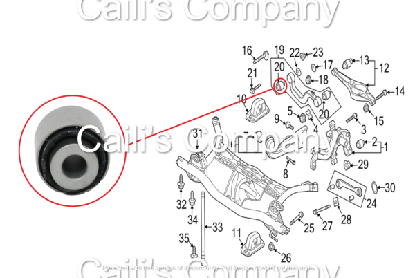 1K0505323H For Audi VW SEAT Arm Inner Bushing - Rear Upper Track Control Arm - Image 11