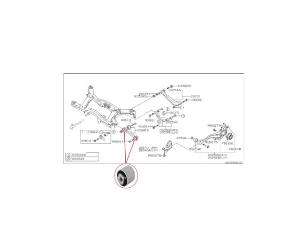 20250-AG080 (B) For Subaru LEGACY OUTBACK Suspension Lateral Link Bushing - Image 7